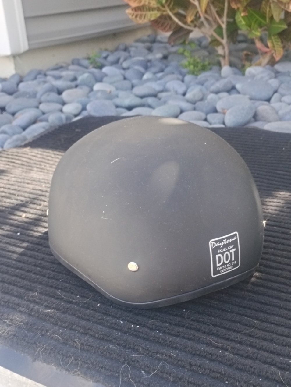 Daytona DOT Matte Black Skull Cap Helmet - Men